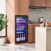 Beverage Refrigerator Cooler-120 Cans Freestanding Mini Fridge Cooler with Glass Door, Adjustable Shelves & Digital Temperature