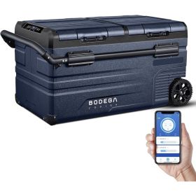 Car Refrigerator, RV Car Fridge Dual Zone WIFI APP Control, Portable Freezer, 48 Quart (45L)Car Cooler 12/24V DC and 100-240V AC (Color: 80 Quart)