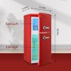 Fridge with Freezer Mini Retro Red 3.5 Cu.ft Compact Refrigerator Small Apartment with Adjustable Mechanical Thermostat