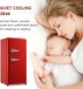 Fridge with Freezer Mini Retro Red 3.5 Cu.ft Compact Refrigerator Small Apartment with Adjustable Mechanical Thermostat
