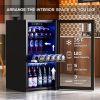 Beverage Refrigerator Cooler-120 Cans Freestanding Mini Fridge Cooler with Glass Door, Adjustable Shelves & Digital Temperature