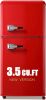 Fridge with Freezer Mini Retro Red 3.5 Cu.ft Compact Refrigerator Small Apartment with Adjustable Mechanical Thermostat